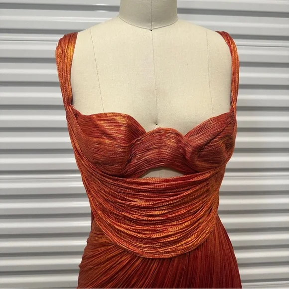 Maria Lucia Hohan Margaux Maxi in Orange US 6 NWT - Picture 5 of 9